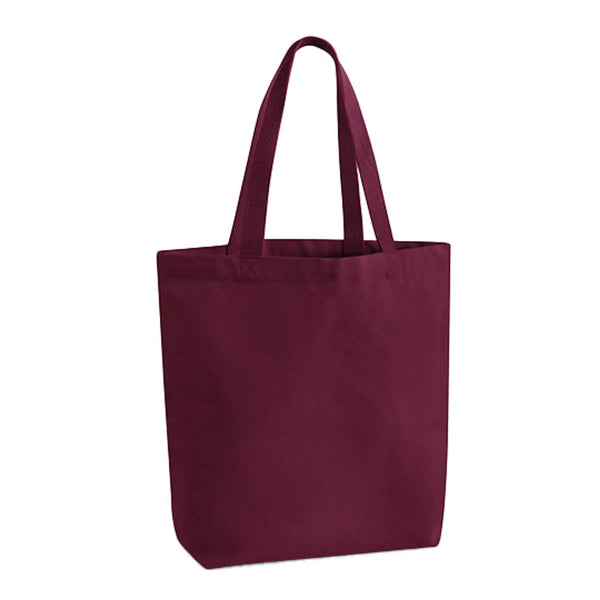 Borsa Tote in canvas pesante bordeaux - personalizzabile con logo