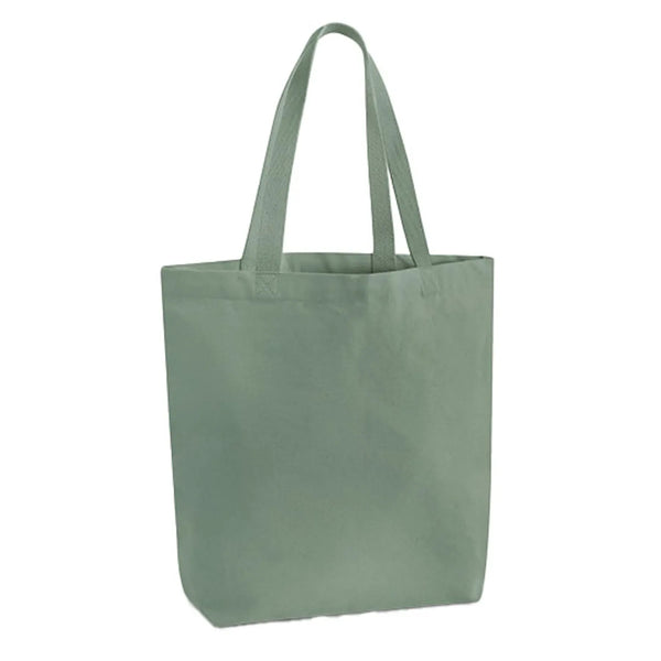Borsa Tote in canvas pesante verde - personalizzabile con logo