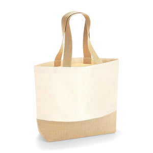 Borsa Tote in Cotone e Juta beige / UNICA - personalizzabile con logo