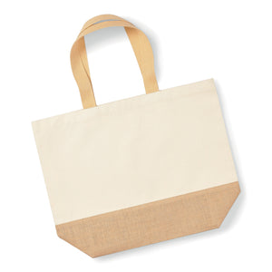 Borsa Tote in Cotone e Juta XL beige / UNICA - personalizzabile con logo