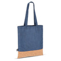 Borsa tote R-PET e sughero 35 x 40 cm blu - personalizzabile con logo
