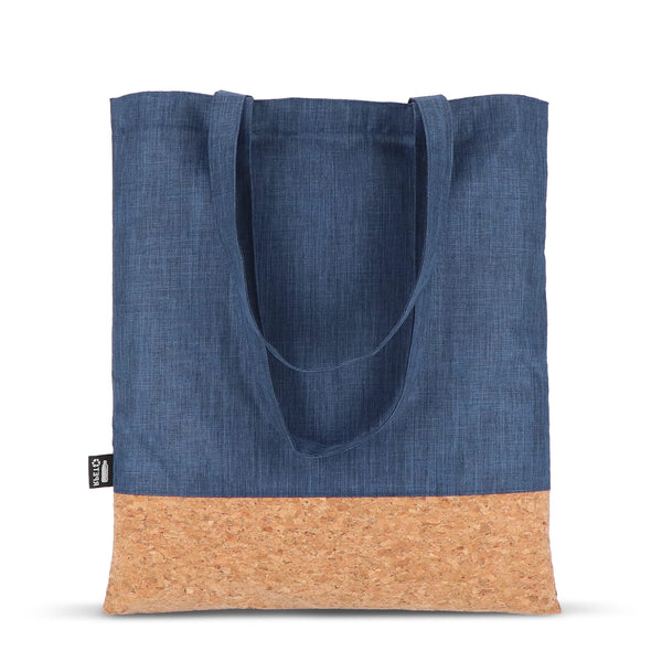 Borsa tote R-PET e sughero 35 x 40 cm - personalizzabile con logo