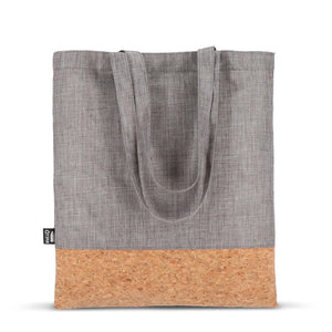 Borsa tote R-PET e sughero 35 x 40 cm - personalizzabile con logo