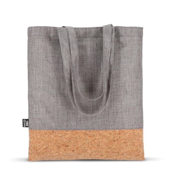 Borsa tote R-PET e sughero 35 x 40 cm - personalizzabile con logo