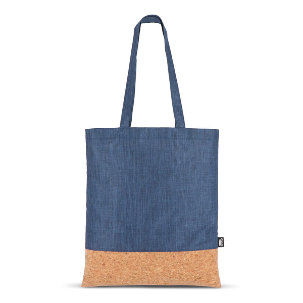 Borsa tote R-PET e sughero 35 x 40 cm - personalizzabile con logo