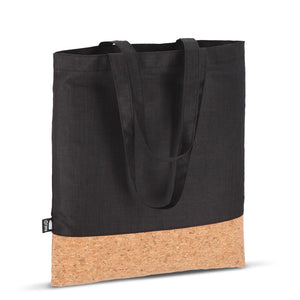Borsa tote R-PET e sughero 35 x 40 cm - personalizzabile con logo