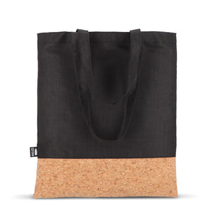 Borsa tote R-PET e sughero 35 x 40 cm - personalizzabile con logo