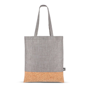 Borsa tote R-PET e sughero 35 x 40 cm - personalizzabile con logo