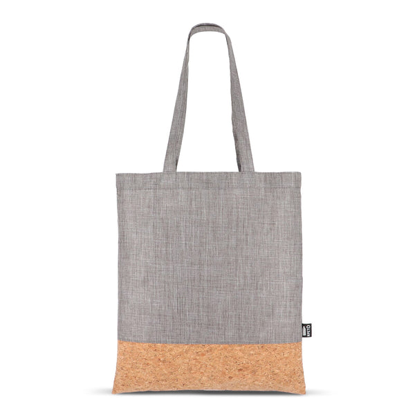 Borsa tote R-PET e sughero 35 x 40 cm - personalizzabile con logo