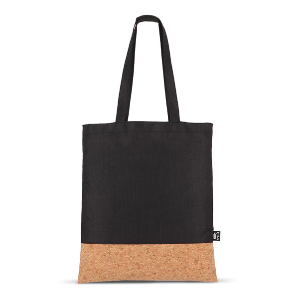 Borsa tote R-PET e sughero 35 x 40 cm - personalizzabile con logo