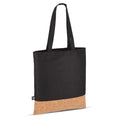 Borsa tote R-PET e sughero 35 x 40 cm Nero - personalizzabile con logo