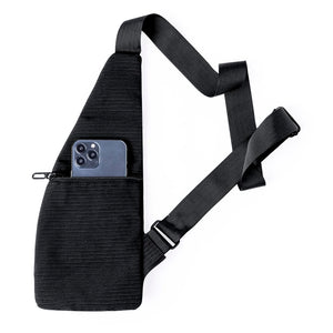 Borsa Tracolla Fadaok nero - personalizzabile con logo