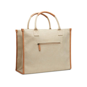 Borsa ufficio VINGA Bosler in canvas riciclato RCS beige - personalizzabile con logo