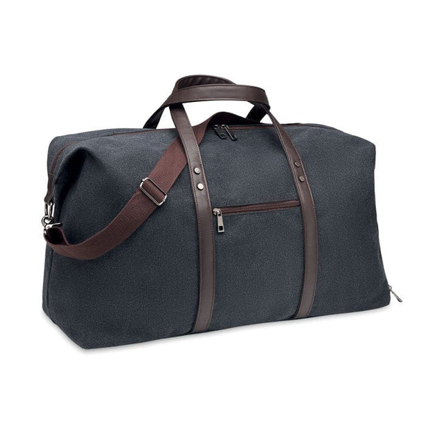 Borsa viaggio in tela 450gr Nero - personalizzabile con logo