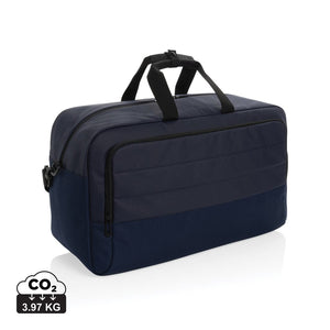 Borsa weekend Armond in RPET AWARE™ blu navy - personalizzabile con logo