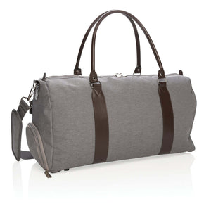 Borsa weekend con uscita USB grigio - personalizzabile con logo