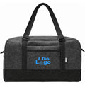 Borsa weekend in feltro RPET grigio scuro - personalizzabile con logo