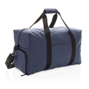 Borsa weekend in PU liscio blu navy - personalizzabile con logo