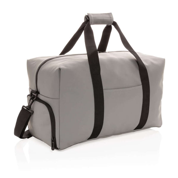 Borsa weekend in PU liscio grigio - personalizzabile con logo