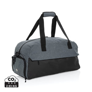 Borsa weekend Kazu in RPET AWARE™ grigio - personalizzabile con logo