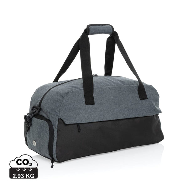Borsa weekend Kazu in RPET AWARE™ grigio - personalizzabile con logo
