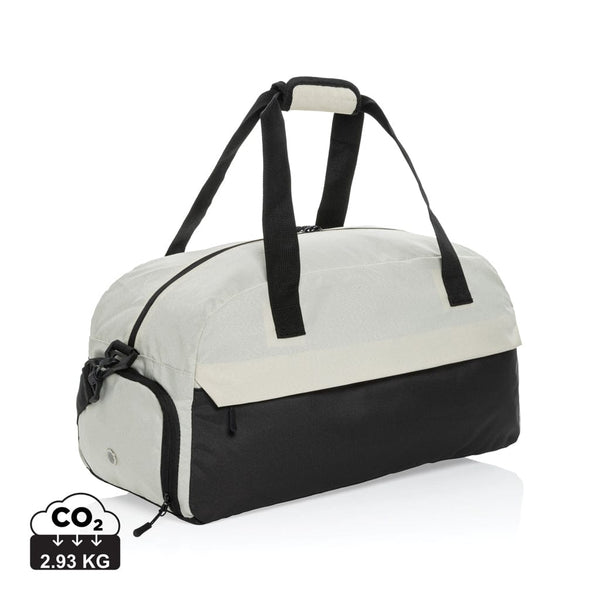 Borsa weekend Kazu in RPET AWARE™ verde calce - personalizzabile con logo
