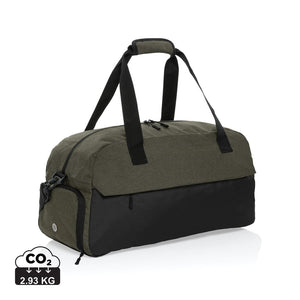 Borsa weekend Kazu in RPET AWARE™ verde - personalizzabile con logo