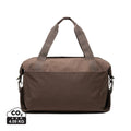 Borsa weekend KENTO URBAN in nylon riciclato RCS marrone - personalizzabile con logo