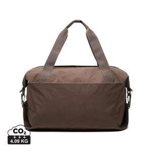 Borsa weekend KENTO URBAN in nylon riciclato RCS marrone - personalizzabile con logo