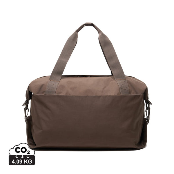 Borsa weekend KENTO URBAN in nylon riciclato RCS marrone - personalizzabile con logo