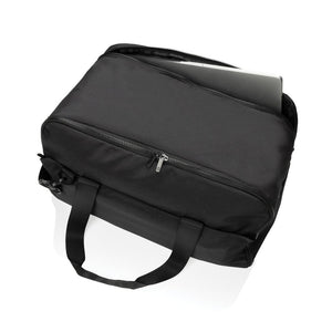 Borsa weekend porta PC da 15,6" Swiss Peak in rPET Aware™ nero - personalizzabile con logo