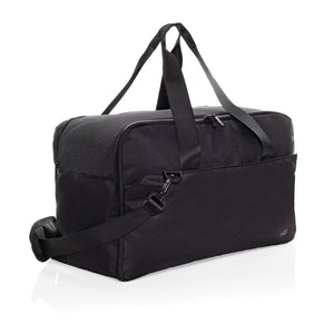 Borsa weekend porta PC da 15,6" Swiss Peak in rPET Aware™ nero - personalizzabile con logo