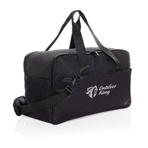 Borsa weekend porta PC da 15,6" Swiss Peak in rPET Aware™ nero - personalizzabile con logo