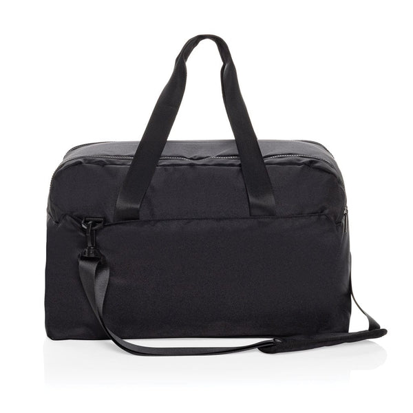 Borsa weekend porta PC da 15,6" Swiss Peak in rPET Aware™ nero - personalizzabile con logo