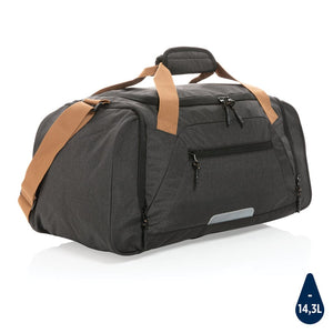 Borsa weekend Urban outdoor Impact AWARE™ nero - personalizzabile con logo