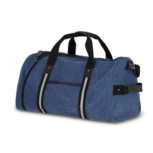 Borsone in tela di cotone riciclato Harper blu navy - personalizzabile con logo