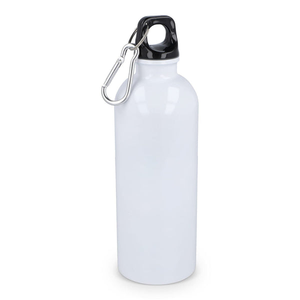 Bottiglia a parete singola in acciaio inossidabile riciclato da 500 ml Bianco - personalizzabile con logo