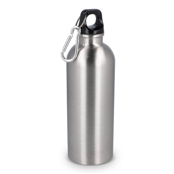 Bottiglia a parete singola in acciaio inossidabile riciclato da 500 ml color color argento - personalizzabile con logo
