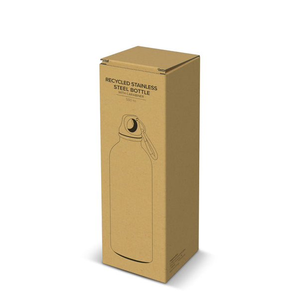 Bottiglia a parete singola in acciaio inossidabile riciclato da 500 ml - personalizzabile con logo