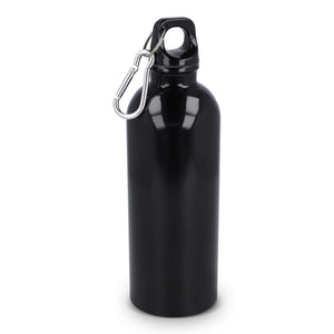 Bottiglia a parete singola in acciaio inossidabile riciclato da 500 ml Nero - personalizzabile con logo