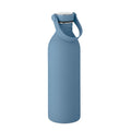 Bottiglia a singolo strato Recycled Inox blu navy - personalizzabile con logo