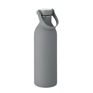 Bottiglia a singolo strato Recycled Inox grigio - personalizzabile con logo