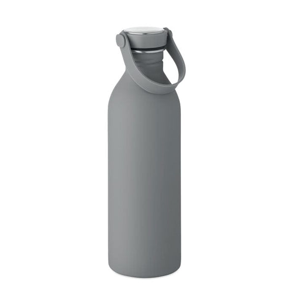 Bottiglia a singolo strato Recycled Inox grigio - personalizzabile con logo