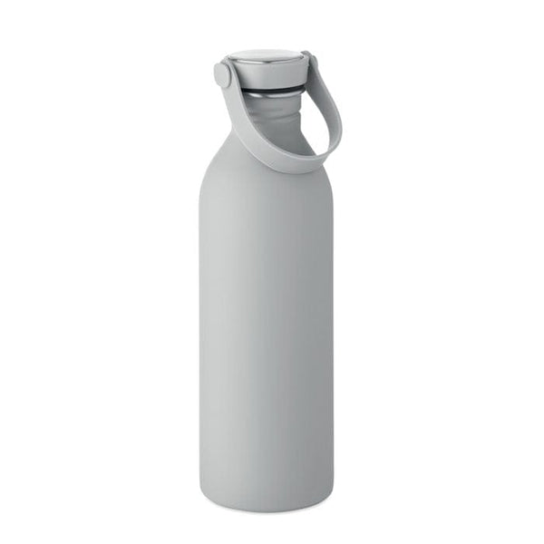 Bottiglia a singolo strato Recycled Inox Grigio - personalizzabile con logo