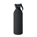 Bottiglia a singolo strato Recycled Inox Nero - personalizzabile con logo