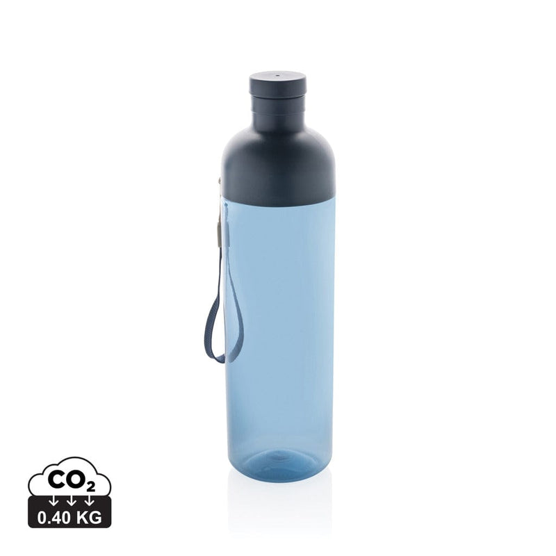 Bottiglia a tenuta stagna in RPET RCS Impact blu navy - personalizzabile con logo