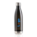 Bottiglia antigoccia con tappo in acciaio 500ml nero - personalizzabile con logo