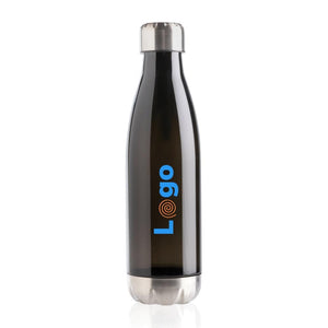 Bottiglia antigoccia con tappo in acciaio 500ml nero - personalizzabile con logo