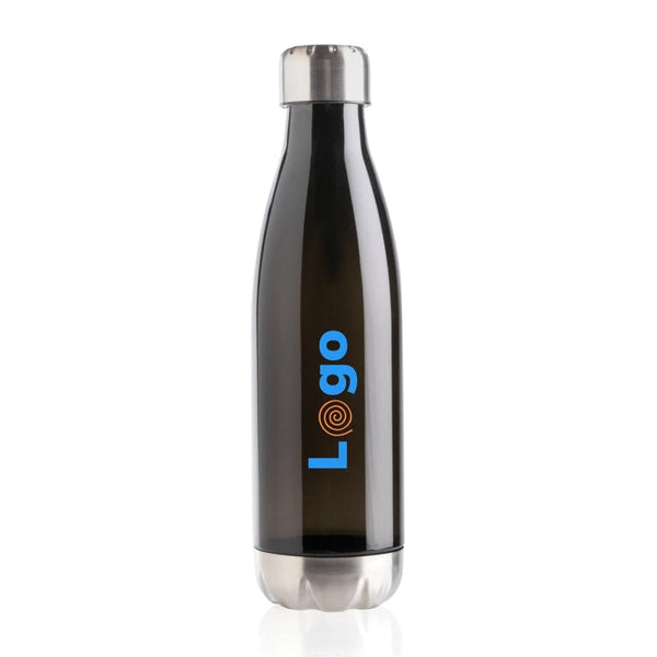 Bottiglia antigoccia con tappo in acciaio 500ml nero - personalizzabile con logo