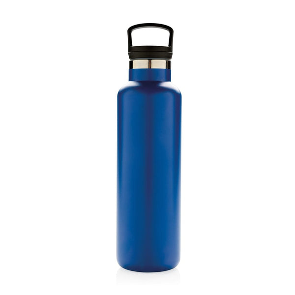 Bottiglia antigoccia isolata a vuoto blu - personalizzabile con logo
